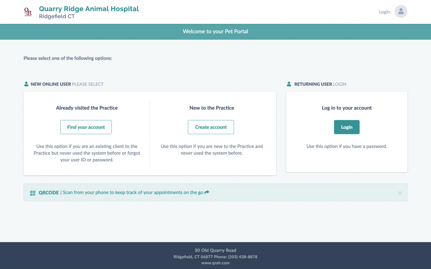 Log in to your Pet Portal